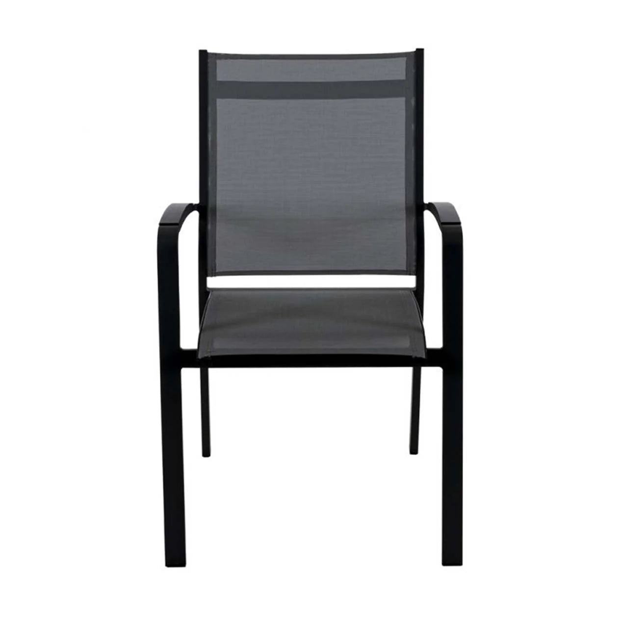 Cosmo Outdoor Aluminium Dining Chair with Cast Aluminium Arm in Charcoal/White