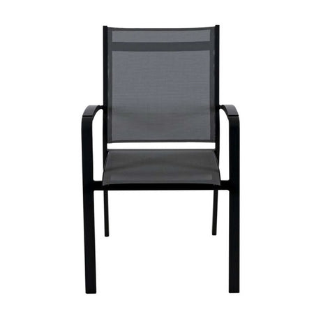 Cosmo Outdoor Aluminium Dining Chair with Cast Aluminium Arm in Charcoal/White