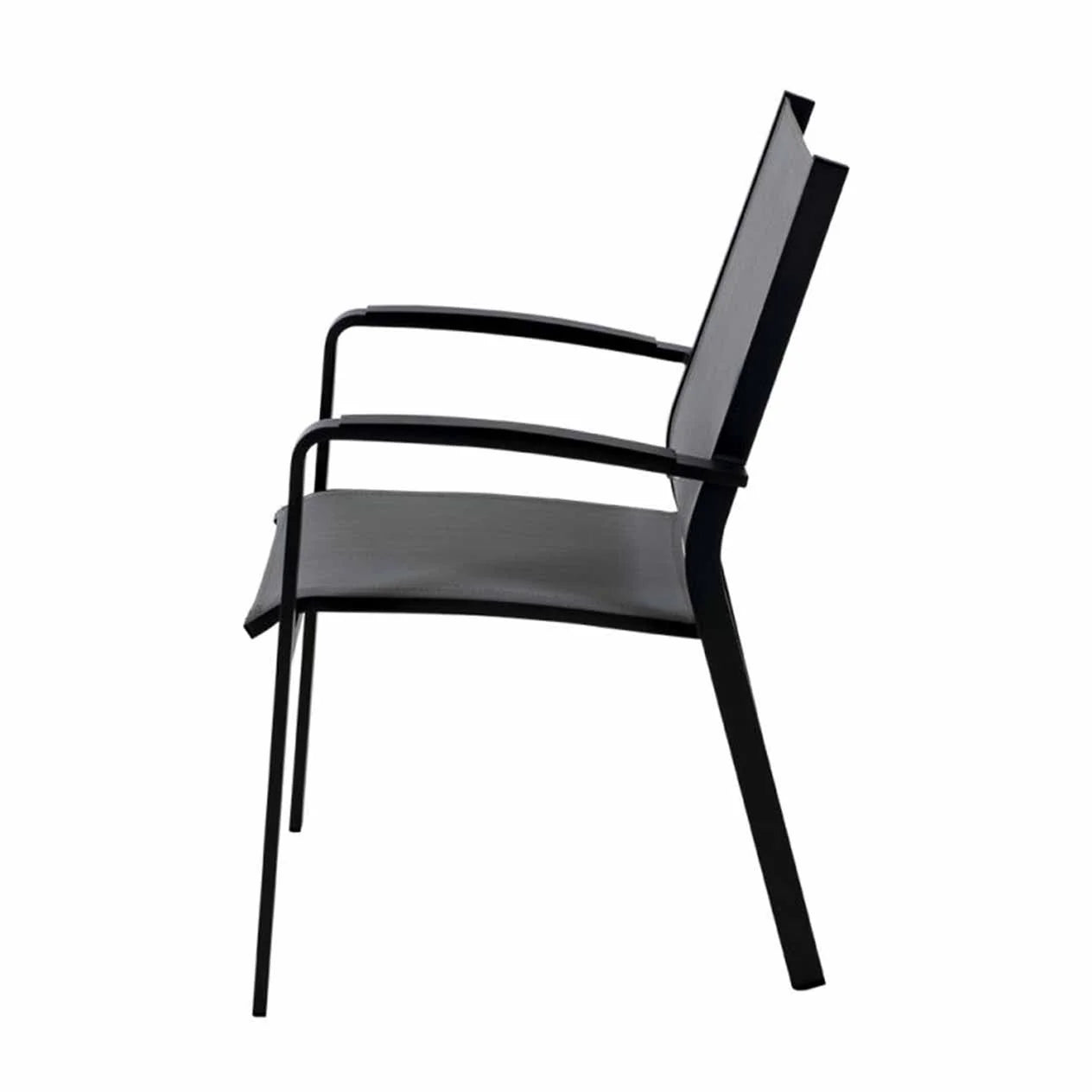 Cosmo Outdoor Aluminium Dining Chair with Cast Aluminium Arm in Charcoal/White