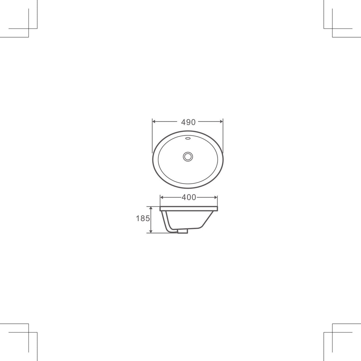 COSY 49 Insert Basin (Oval: 490x400x185)