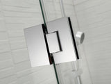 COVEY Wall To Wall L-Shape Square Frameless Pivot Hinge Door Shower Screen