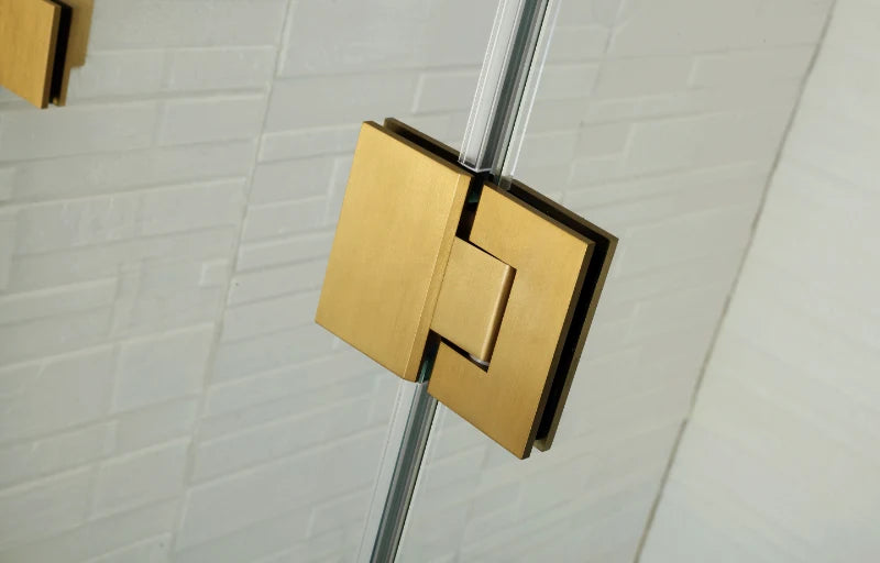 COVEY Wall To Wall L-Shape Square Frameless Pivot Hinge Door Shower Screen