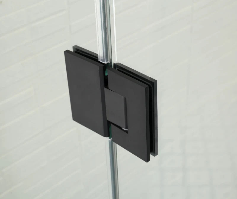 COVEY Wall To Wall L-Shape Square Frameless Pivot Hinge Door Shower Screen