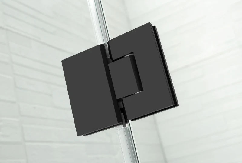 COVEY Wall To Wall L-Shape Square Frameless Pivot Hinge Door Shower Screen