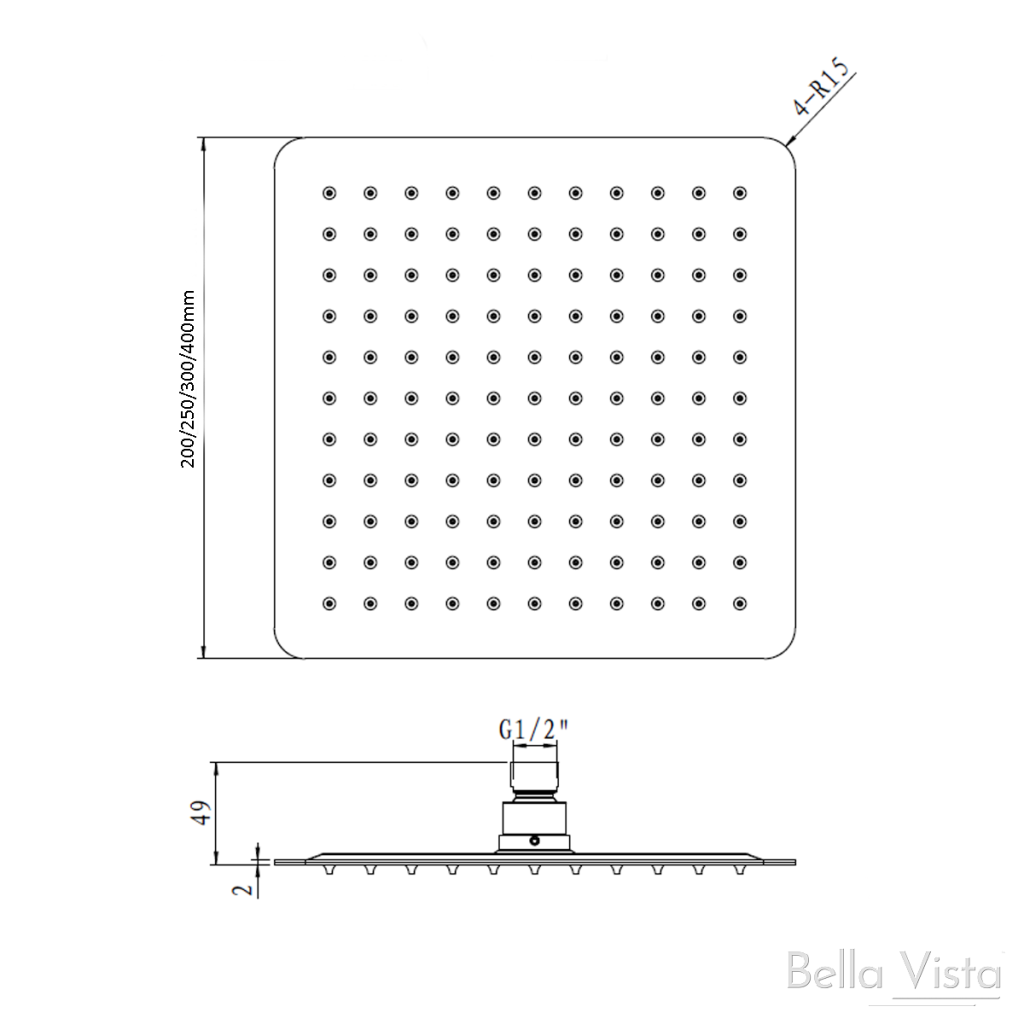 Cresta Shower Head - 250mm