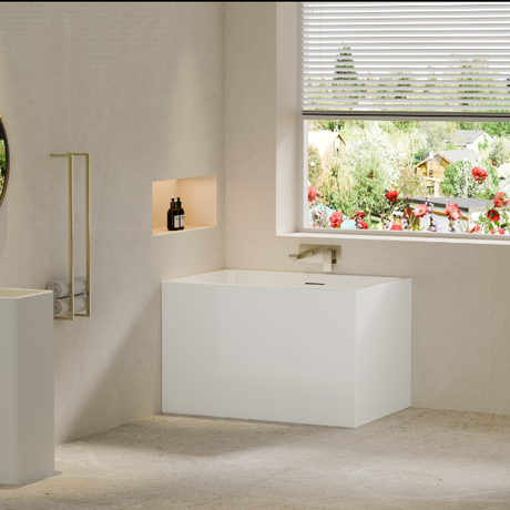 Crete Mini Free Standing Bathtub With Overflow (1000mm)