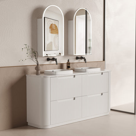 Curva Floor Standing Vanity-Fluted Curved-Matte White - 02