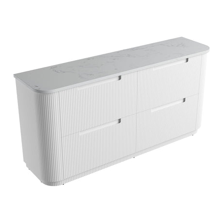 Curva Floor Standing Vanity-Fluted Curved-Matte White - 07