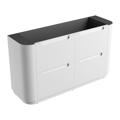 Curva Floor Standing Vanity-Fluted Curved-Matte White - 14