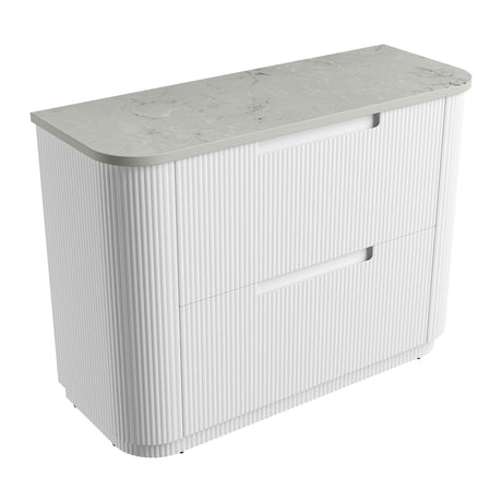 Curva Floor Standing Vanity-Fluted Curved-Matte White - 27