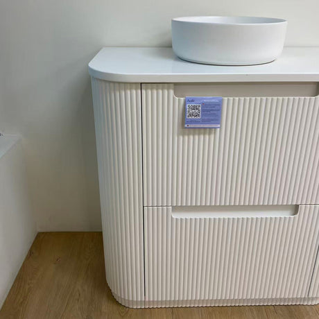 Curva Floor Standing Vanity-Fluted Curved-Matte White - 31