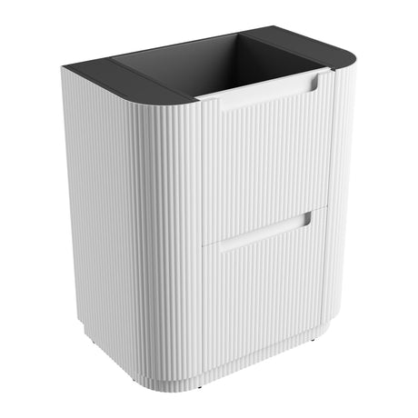 Curva Floor Standing Vanity-Fluted Curved-Matte White - 41