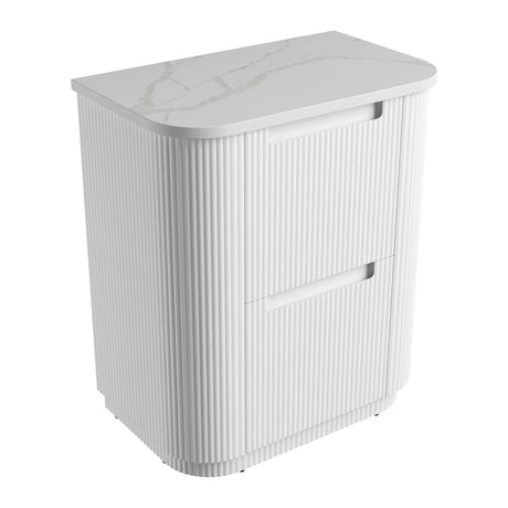 Curva Floor Standing Vanity-Fluted Curved-Matte White - 45