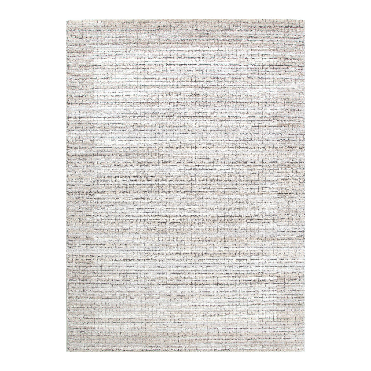 Dorado Textured Look Border Grey Beige Rug