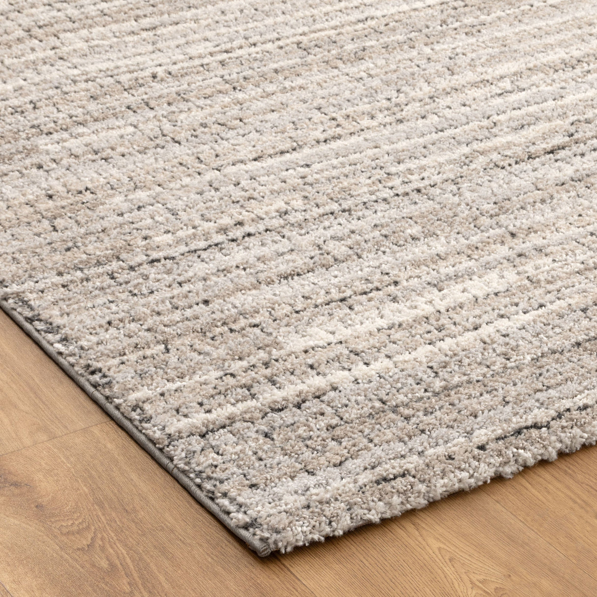 Dorado Textured Look Border Grey Beige Rug