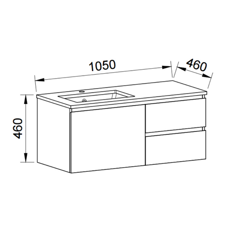 Timberline DAKOTA Wall Hung Vanity (All Sizes)