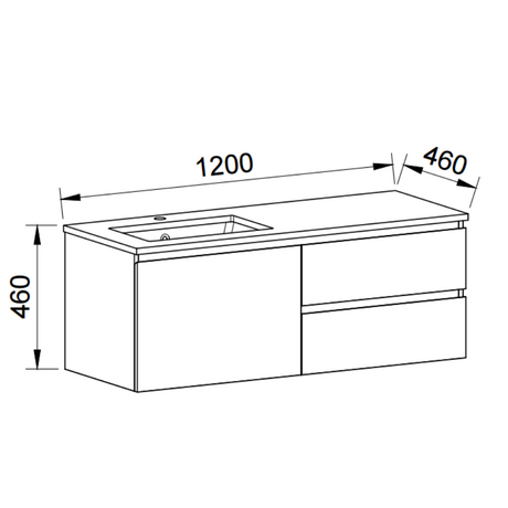 Timberline DAKOTA Wall Hung Vanity (All Sizes)