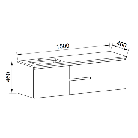 Timberline DAKOTA Wall Hung Vanity (All Sizes)