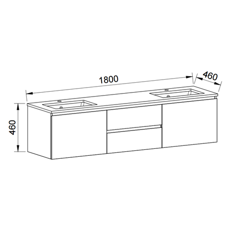 Timberline DAKOTA Wall Hung Vanity (All Sizes)