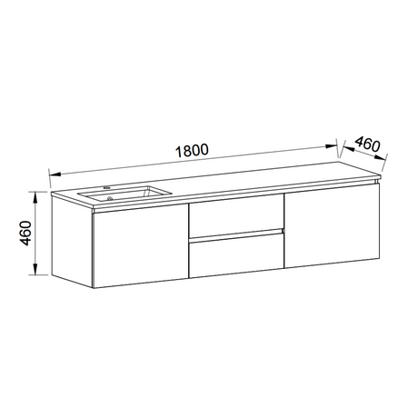 Timberline DAKOTA Wall Hung Vanity (All Sizes)