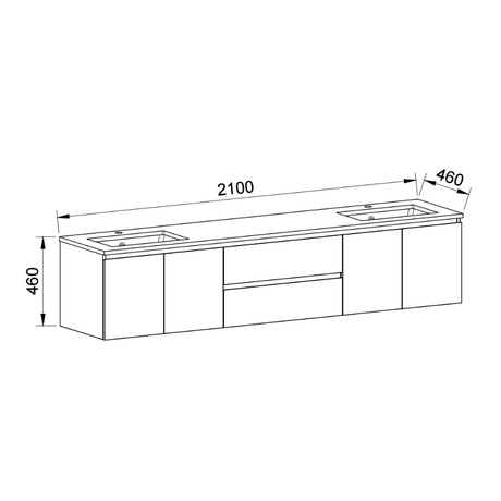 Timberline DAKOTA Wall Hung Vanity (All Sizes)
