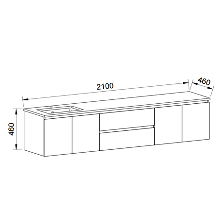 Timberline DAKOTA Wall Hung Vanity (All Sizes)