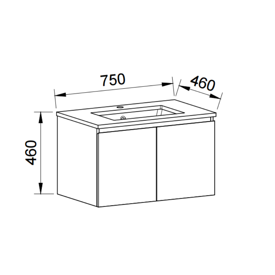 Timberline DAKOTA Wall Hung Vanity (All Sizes)