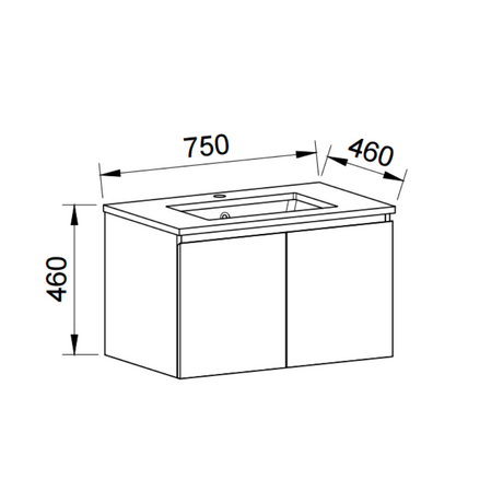 Timberline DAKOTA Wall Hung Vanity (All Sizes)