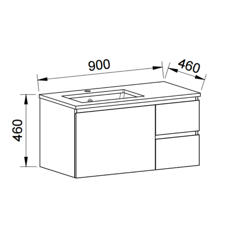 Timberline DAKOTA Wall Hung Vanity (All Sizes)