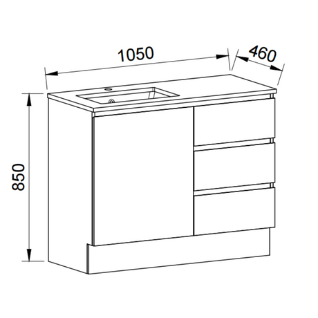 Timberline DAKOTA Floor Standing Vanity (All Sizes)
