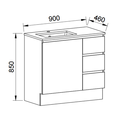 Timberline DAKOTA Floor Standing Vanity (All Sizes)