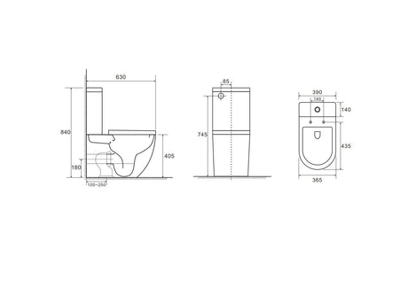 DIANA Back-to-Wall Toilet Suite (Gloss White)