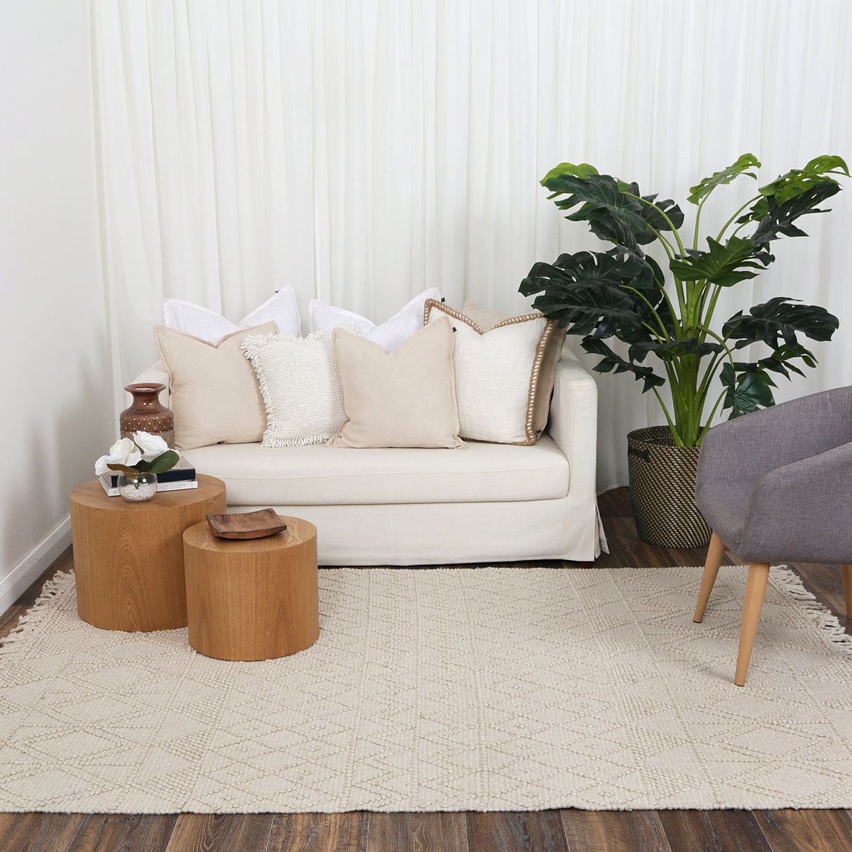 Diego Inca Beige Wool Rug - DIEG01
