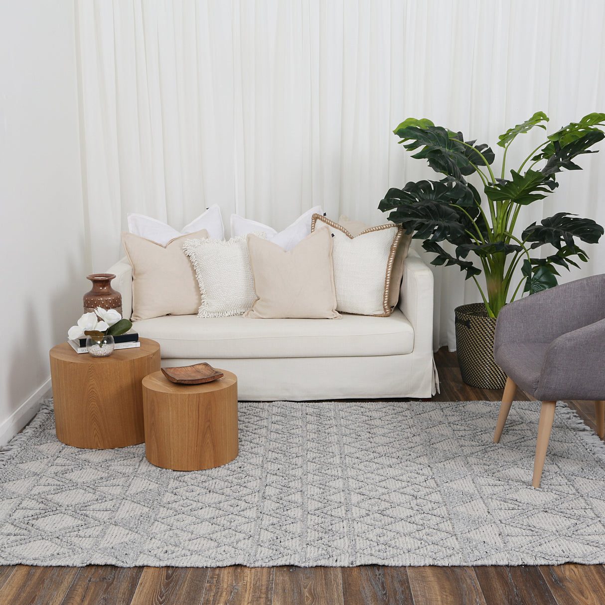 Diego Inca Grey Wool Rug - DIEG01