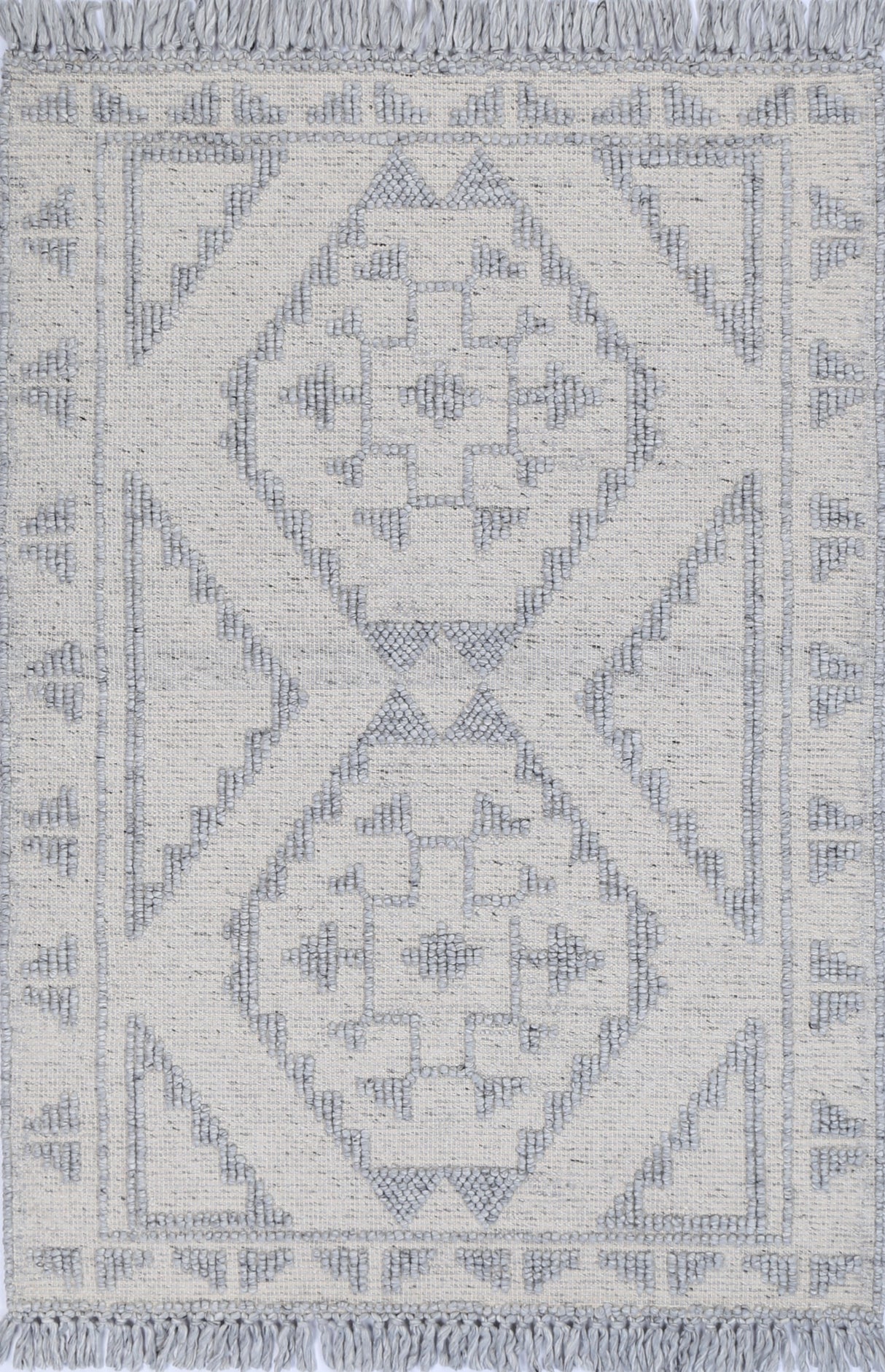 Diego Ornamental Grey Wool Rug - DIEG03