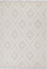 Diego Geometric Beige Wool Rug - DIEG04