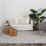 Diego Geometric Grey Wool Rug - DIEG04