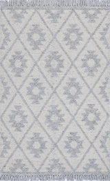 Diego Geometric Grey Wool Rug - DIEG04