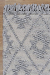 Diego Geometric Grey Wool Rug - DIEG04