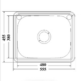 Eden Laundry Sink 555(600) x 455(500)mm (Chrome)