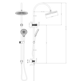 Mica Gooseneck Dual Shower Rail