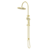 Mica Fluted Gooseneck Dual Shower Rail