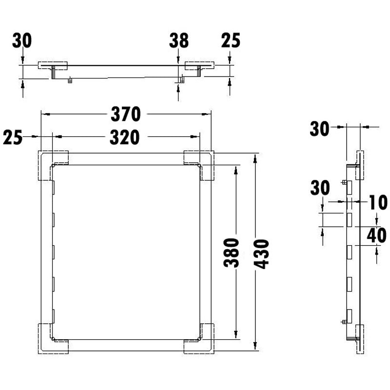 Square Tray with Side Hole (Stainless Steel)