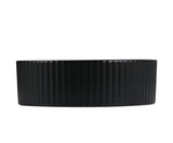 CORA 36 Above Counter Fluted Matt Black Circle Basin