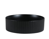 CORA 36 Above Counter Fluted Matt Black Circle Basin