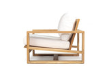 Double island outdoor sofa 1 seater canvas natural upholstery