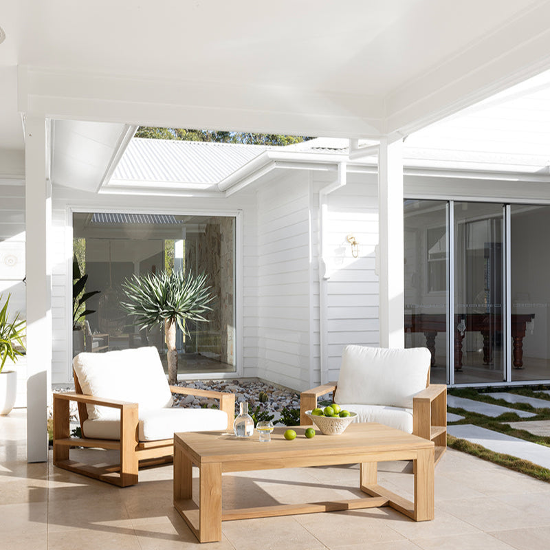 Duo Island Outdoor Teak Coffee Table – High - 0.40m