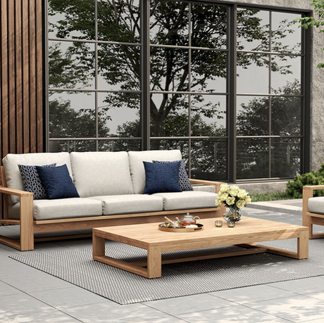 Duo Island Outdoor Teak Coffee Table – Oversize – Low - 0.26m