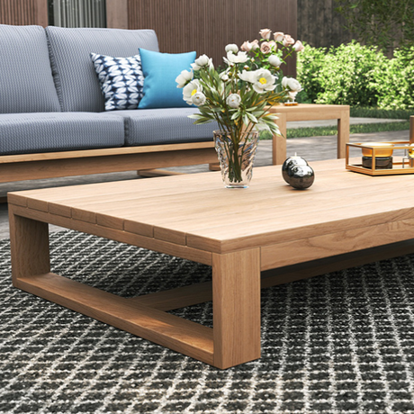Duo Island Outdoor Teak Coffee Table – Oversize – Low - 0.26m