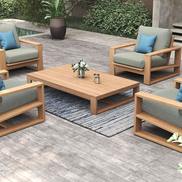 Duo Island Outdoor Teak Coffee Table – Oversize – Low - 0.26m